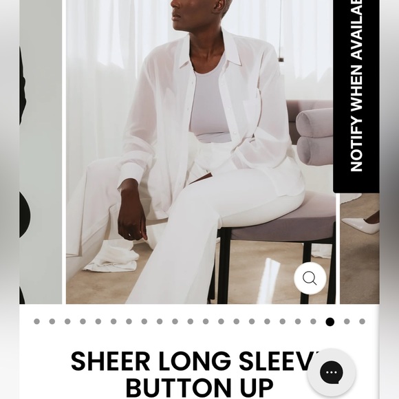 NWT Klassy Network Long Sleeve Button Up Sheer Top - Picture 5 of 5